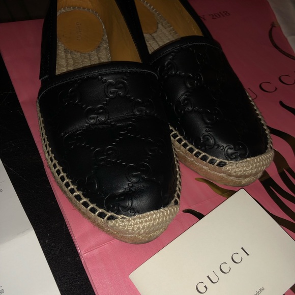 Gucci GG black leather espadrille - Picture 2 of 8